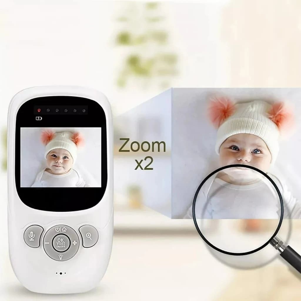 Babá Eletrônica Câmera Sem Fio Visão Noturna Lcd Digital 2p Branco