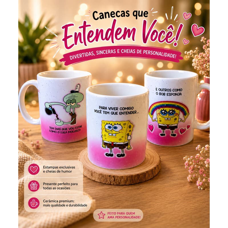 Caneca bob esponja -humor personalizada