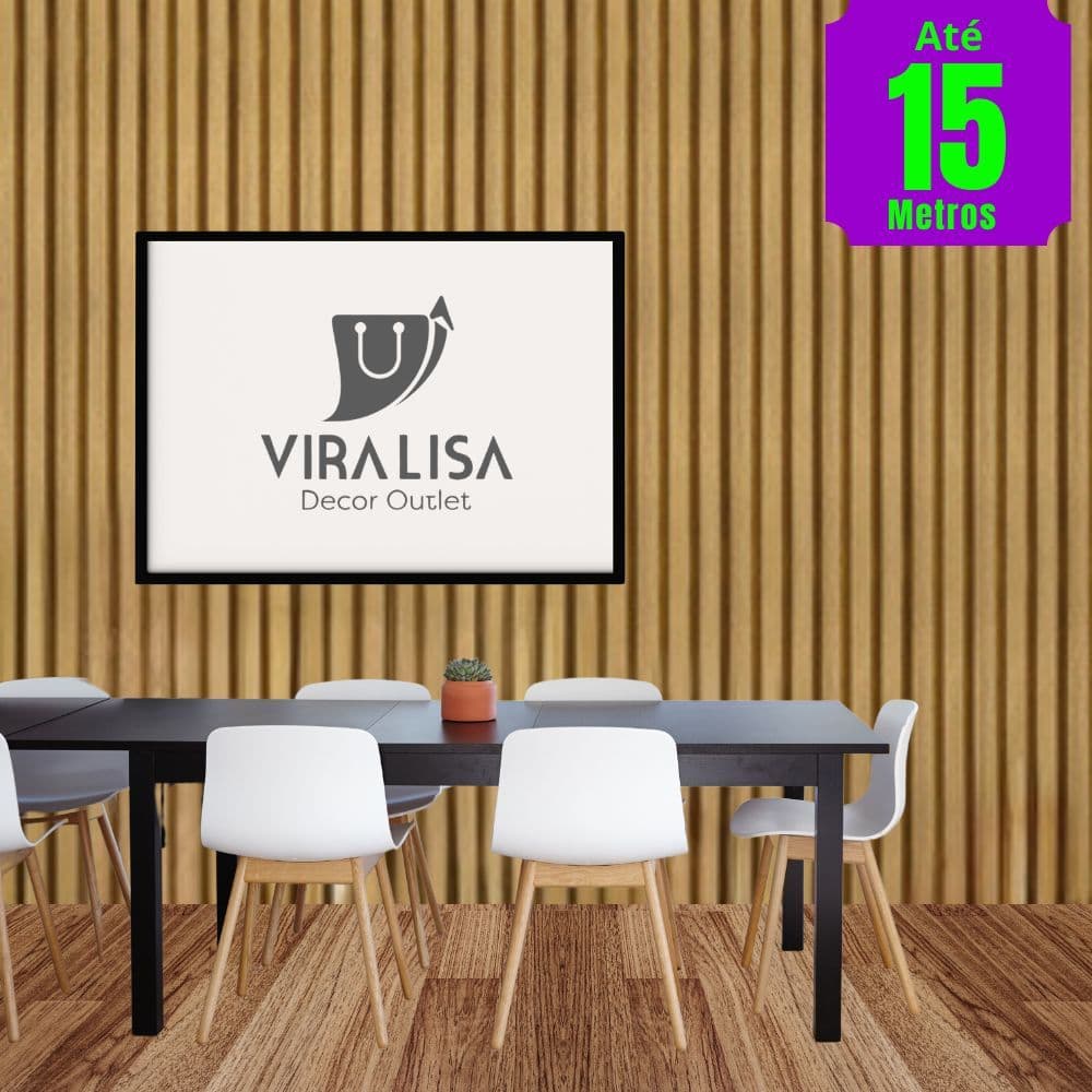 Papel de Parede Madeira Ripado Claro PREMIUM 5m x 45cm Adesivo Sala, Quarto