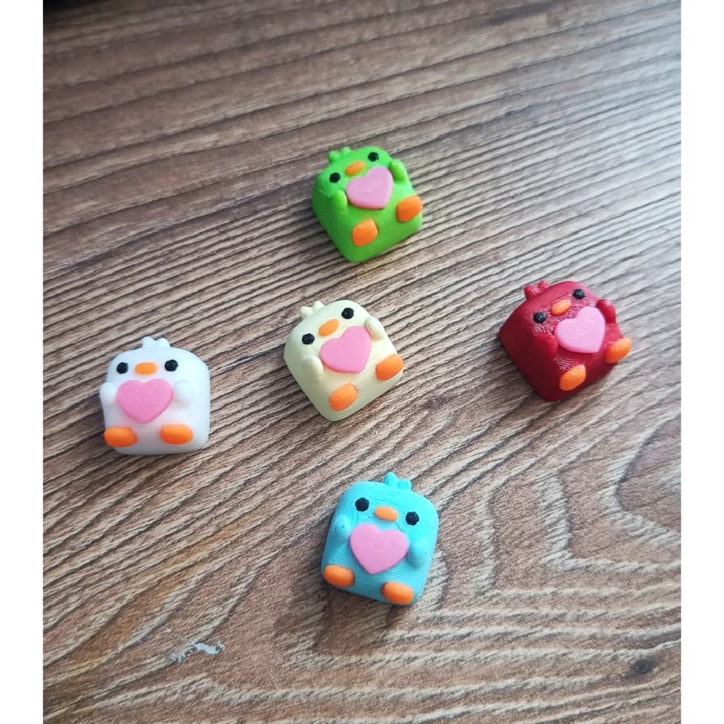 Tecla de teclado mecânico patinho fofo keycap