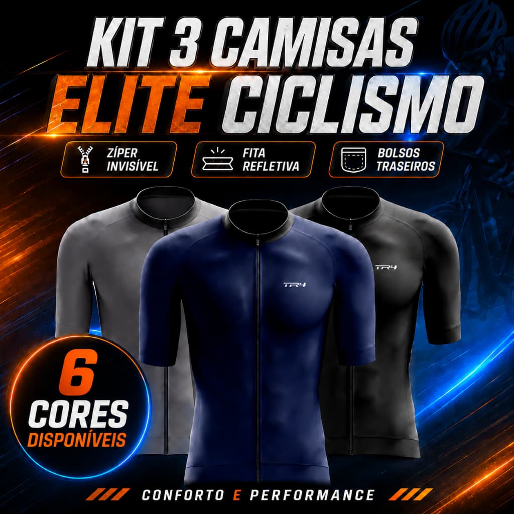 Combo 3 Camisas Camisetas Masculina Ciclismo Manga Curta Zíper Total Bike Pedal Mtb Speed