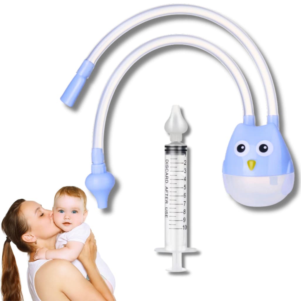 Kit Seringa Lavagem Nariz + Aspirador Sugador Catarro Bebê