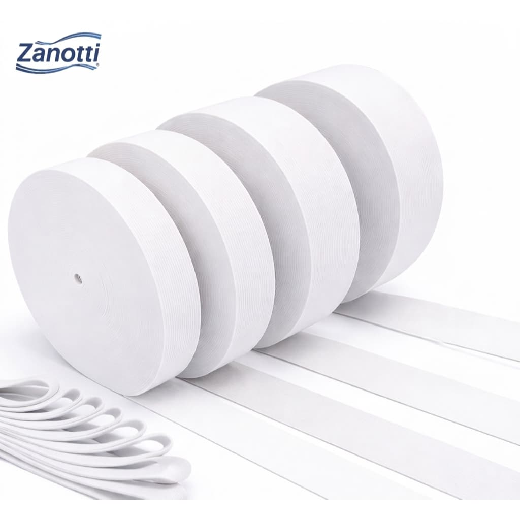 Rolo de Elástico Embutir 30mm (29mm) Branco Zanotti (25 Metros) Para Costura Artesanato