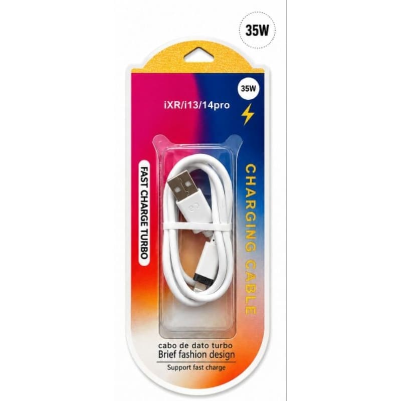 Cabo Lightning iPhone 35W Turbo Carregamento Rápido USB para iPhone XR 13 14 Pro Cabo de Dados