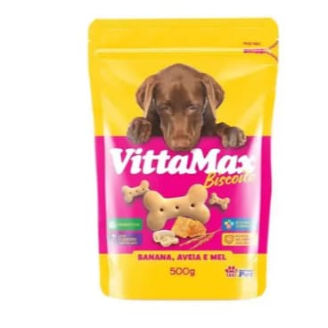 BISCOITO PARA CÃES MATSUDA VITTAMAX BISCOITO BANANA, AVEIA E MEL 500G