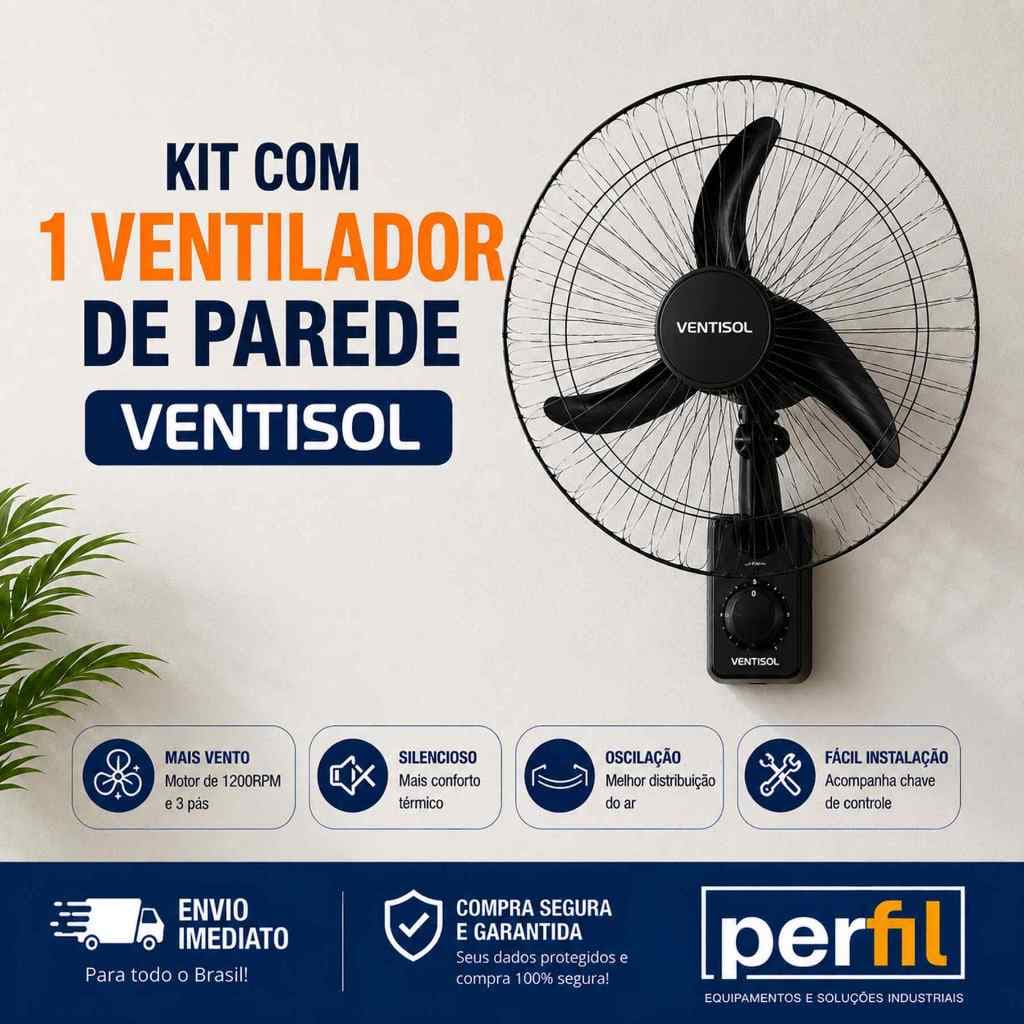 Ventilador de Parede 220V 60cm Ventisol VENTILADOR SILENCIOSO VENTILADOR GRANDE VENTILADOR 220 volt