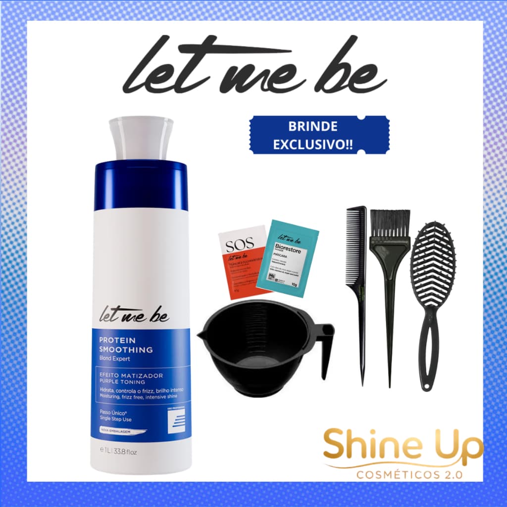 Let Me Be - Escova Protein Smoothing Blond Matizadora Loiros Efeito Salão Sem Ressecamento 1L
