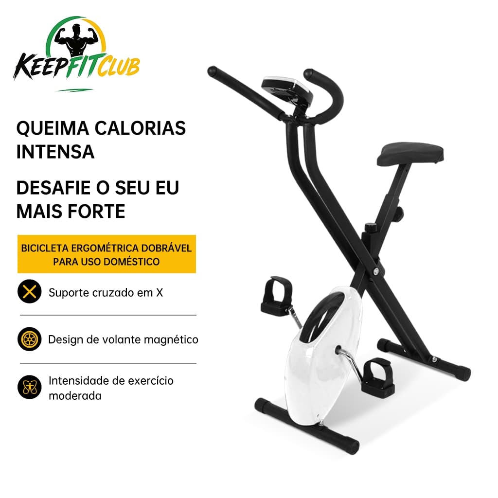 Bicicleta Ergométrica Dobrável Vertical Resistência Magnética X-Bike Indoor