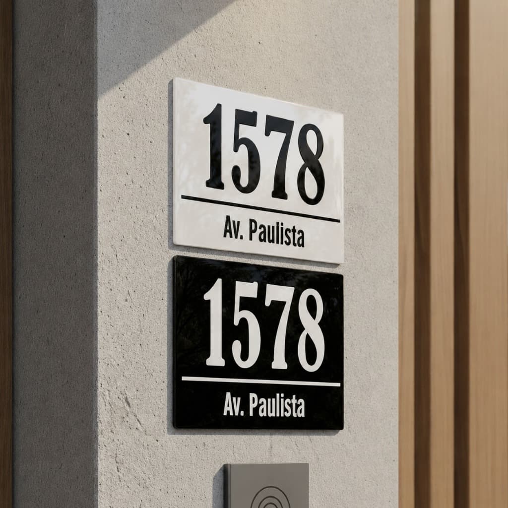 Placa Número Casa Personalizado Endereço Fachada Residencial Galpão Escritório Barracão UV