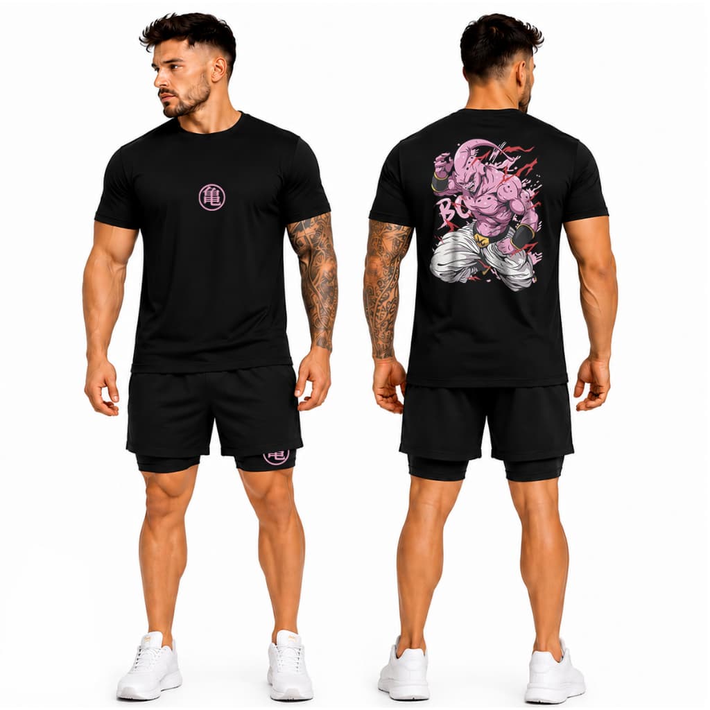Kit Masculino Camiseta 100% Algodão + Bermuda Dry Fit 2 em 1