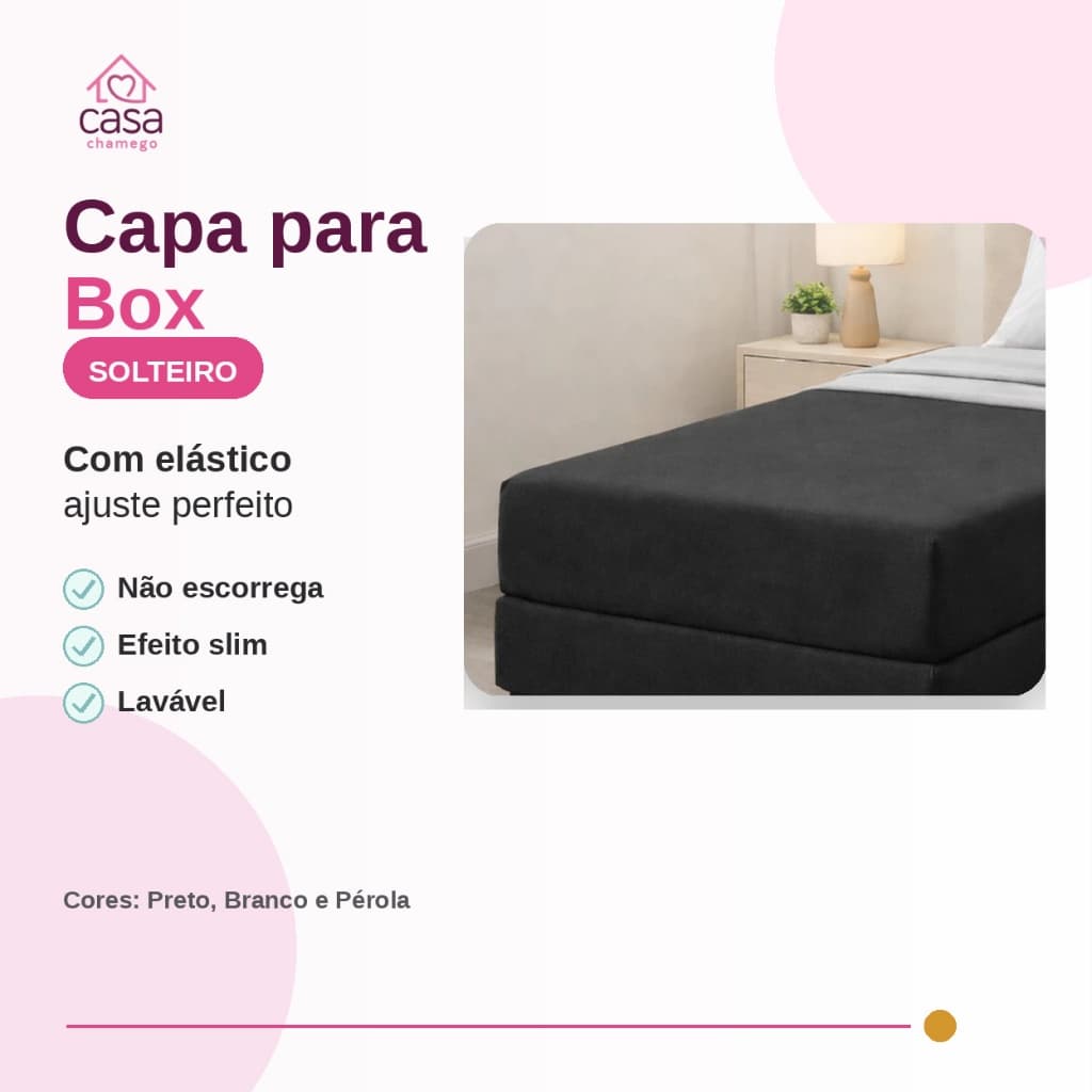 Capa Protetora Saia Para Box Solteiro Malha 100% Algodao