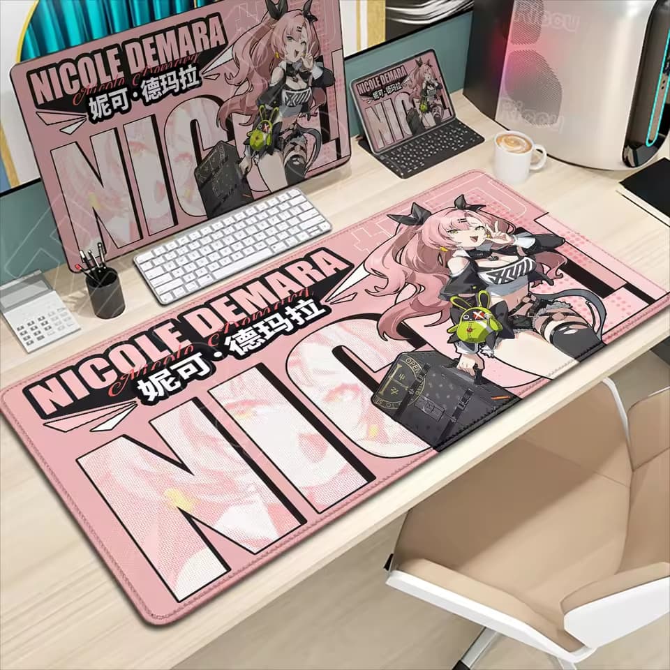 Mousepad Gamer 80x30 Antiderrapante Zenless Zone Zero Gaming Stream Nicole Soldiers Game Anime