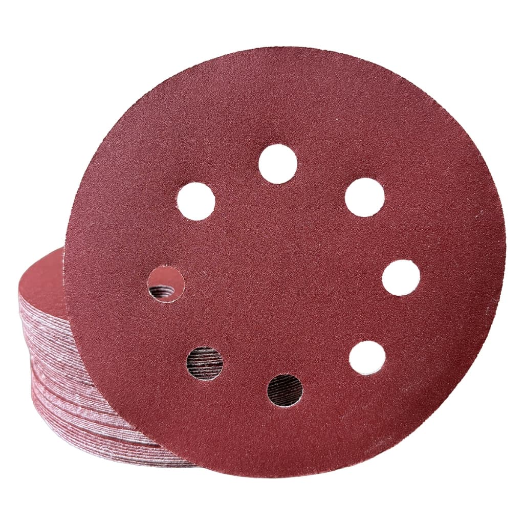 Kit 50 Discos de Lixa 8 Furos 125mm 5 Pol Para Lixadeira Roto Orbital NEVVO