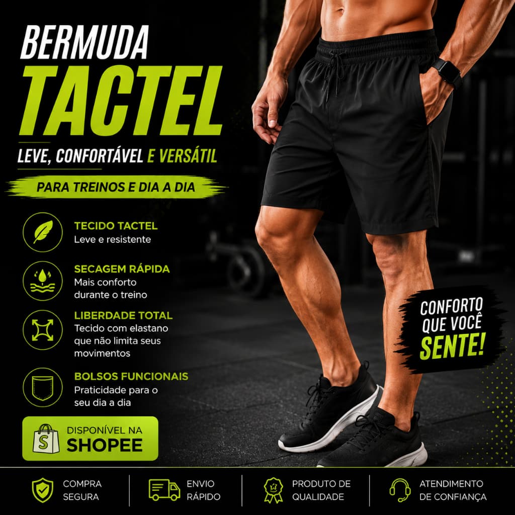 KIT 2 Short Masculino para Treino com Secagem Rápida Térmica Inverno