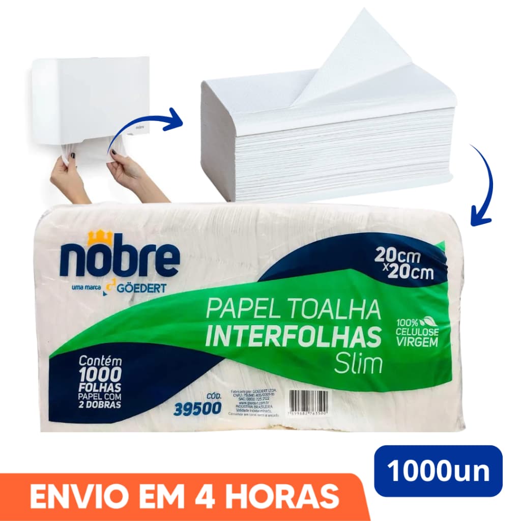 Papel Toalha Slim Premium 1000un Interfolhado Nobre