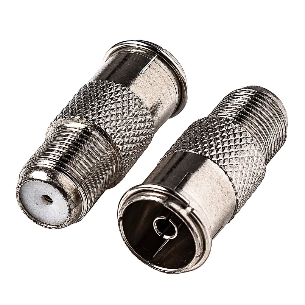 Adaptador para Antena Tipo Europeu Fêmea x F (Coaxial) Fêmea