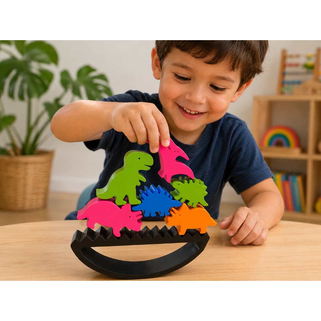 Jogo Dinossauro Equilíbrio Montessori Infantil Educativo