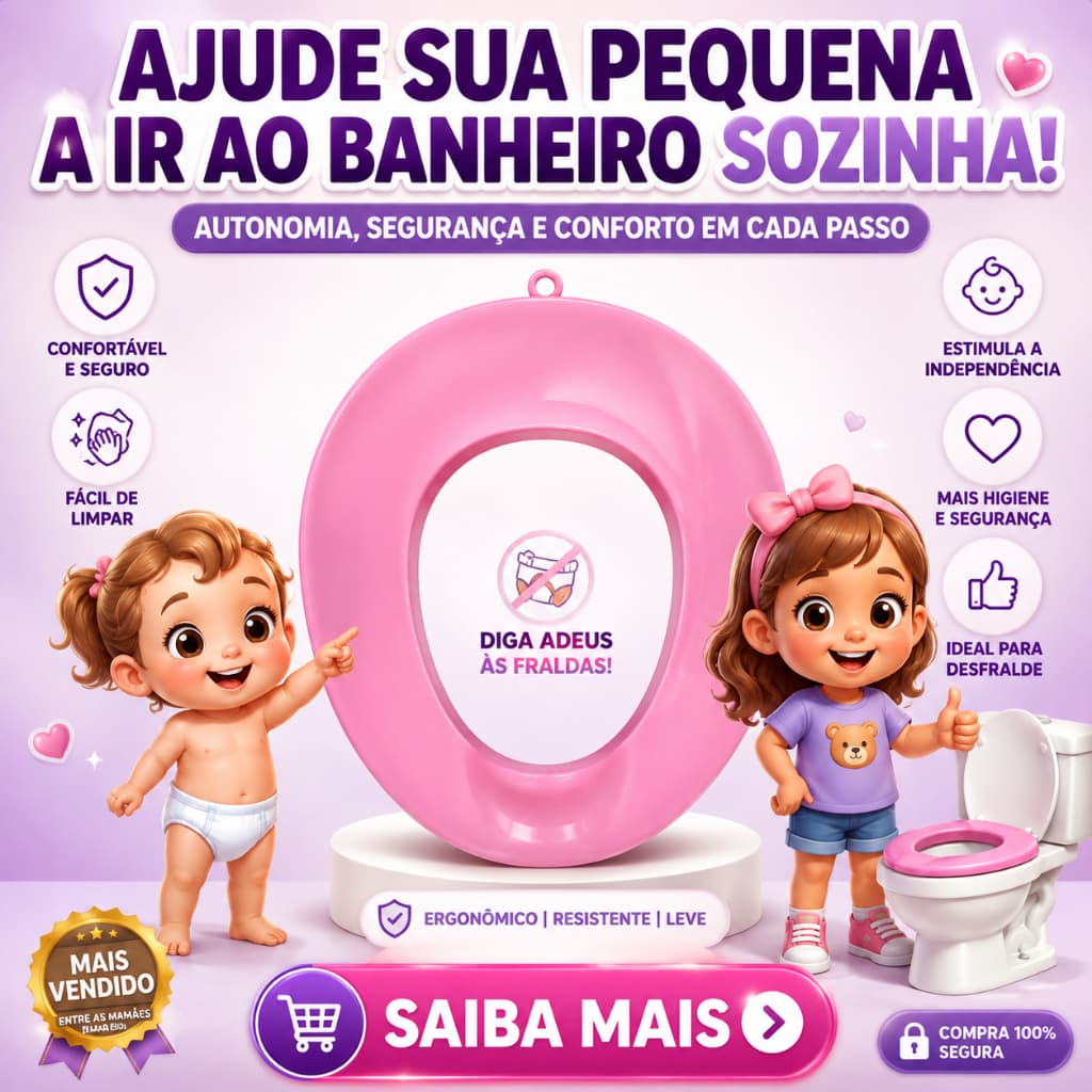 Assento Redutor Infantil Vaso Sanitário Apoio Desmame Fralda