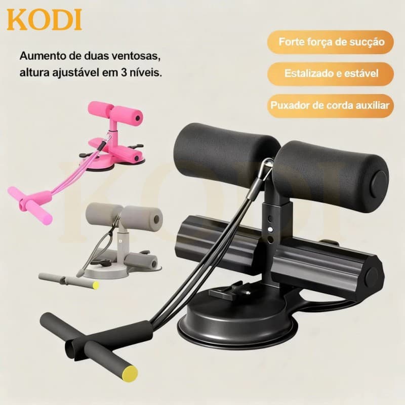 Aparelho para Treino de Abdominal com Ventosa Regulável | Proteção de Abdômen e Joelhos para Casa e Academia- V2