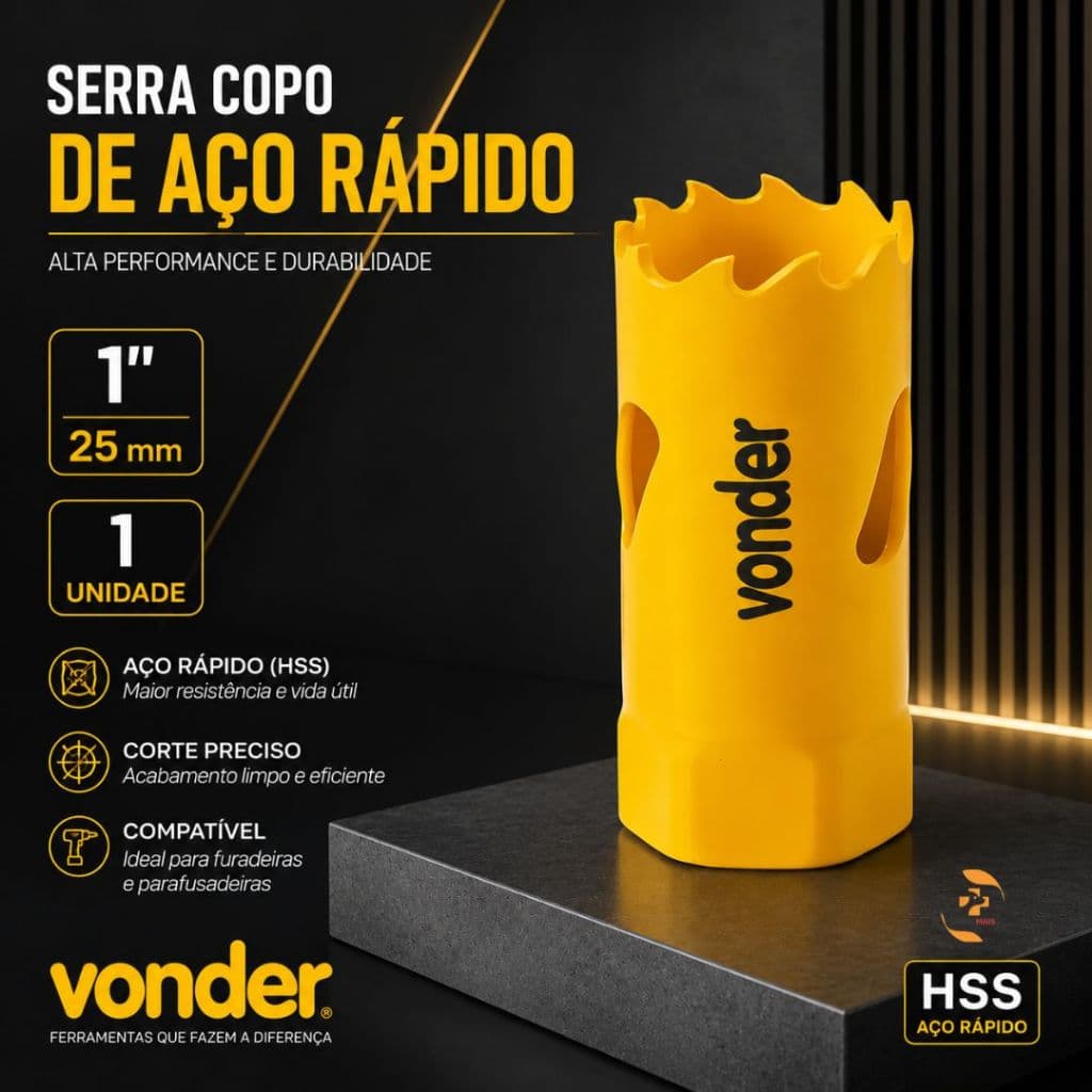 SERRA COPO DE AÇO RÁPIDO 1" 25MM - VONDER