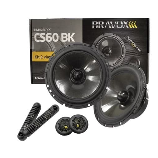Kit 2 Vias Par de Alto Falantes Bravox  6 "CS60BK - 130 Watts RMS