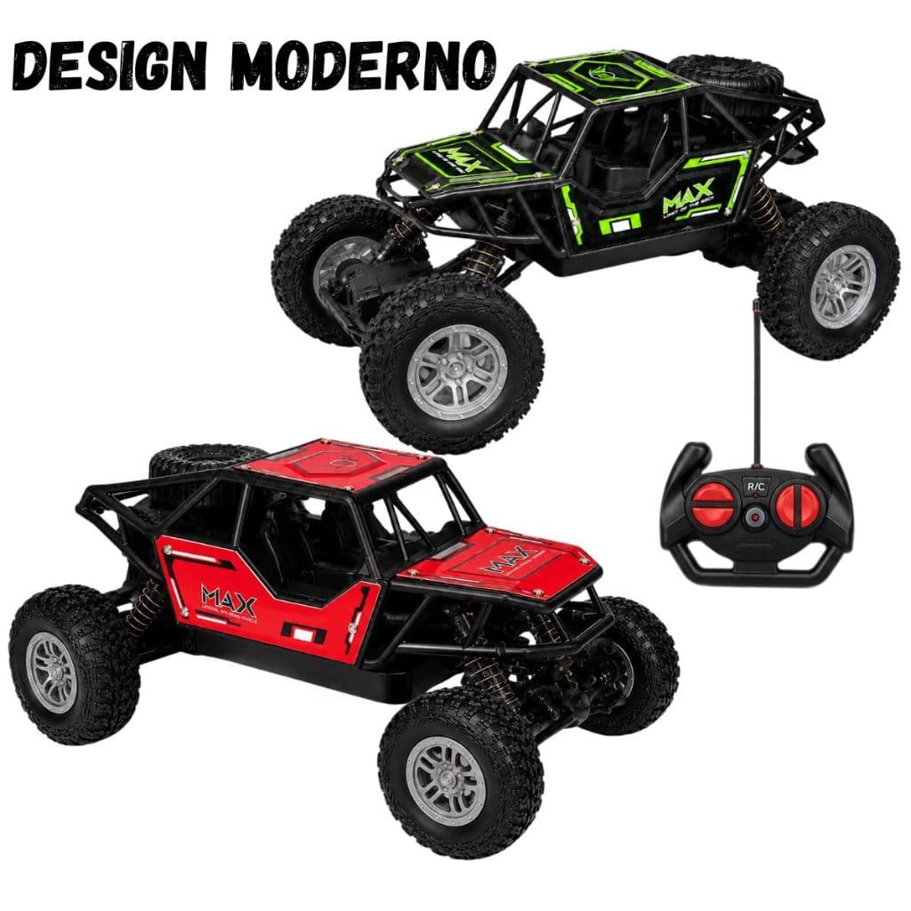 Carrinho de Controle Remoto Off-Road Carrinho Resistente Jeep Recarregável 4x4 Brinquedo Menino