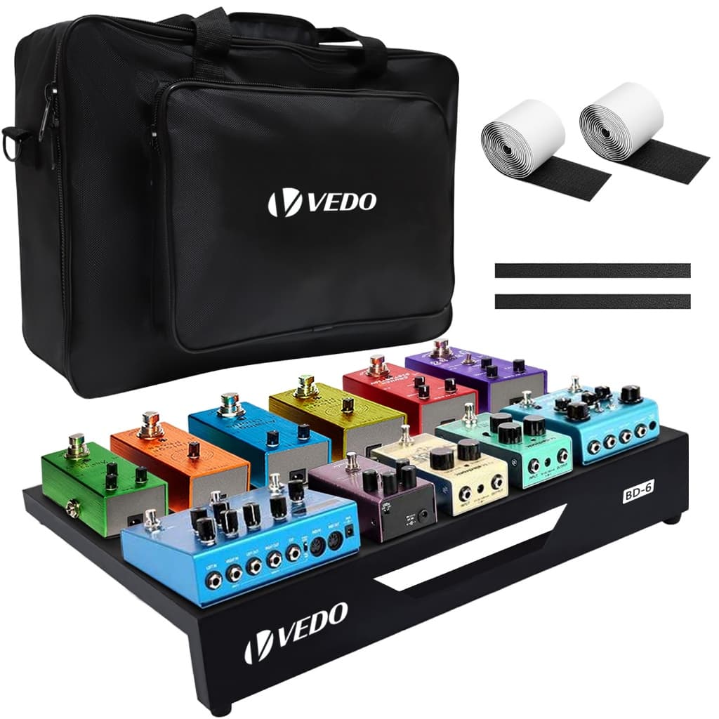 Rack para pedais de efeitos de guitarra Acessórios para guitarra Pedalboard em liga de alumínio com bolsa de transporte
