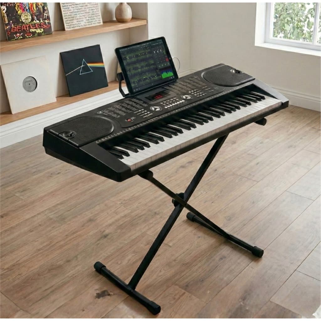 Teclado Musical Estudante 61 Teclas Sonata + Estante C/ Mic