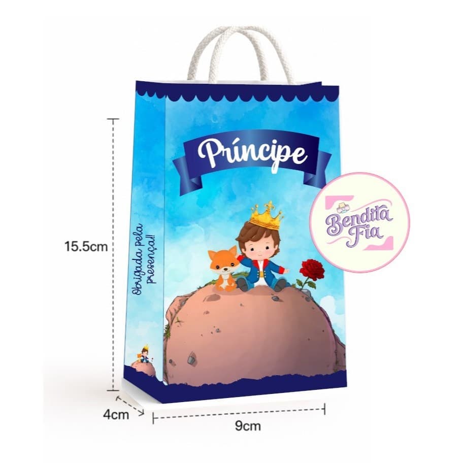 Kit Sacolinha Pequeno Príncipe tam. P | Personalizada - Você monta