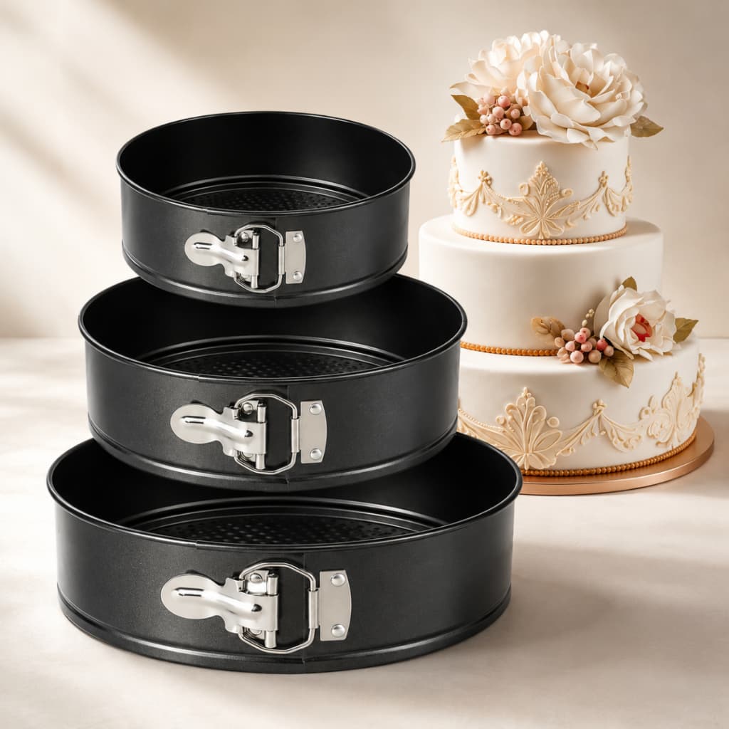 Conjunto de Forma com Fundo Removível Antiaderente com Fundo Removível para torta Bolo