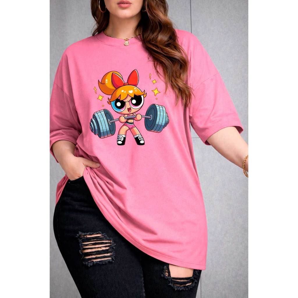 Camiseta Treino streetwaer Academia Gym fitness T-shirt meninas super poderosas blusão.
