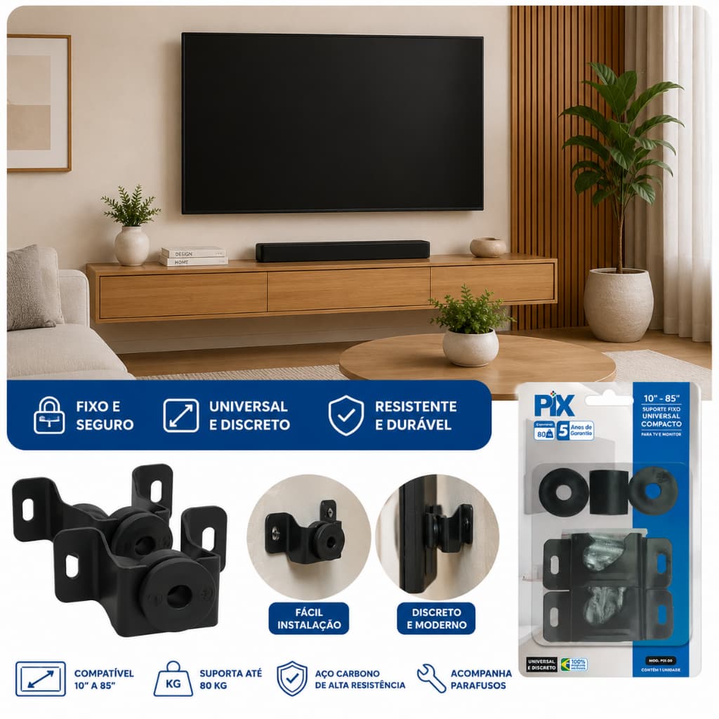 Suporte Para Tv Samsung Cu8000 43 50 55 65 70 75 Polegadas