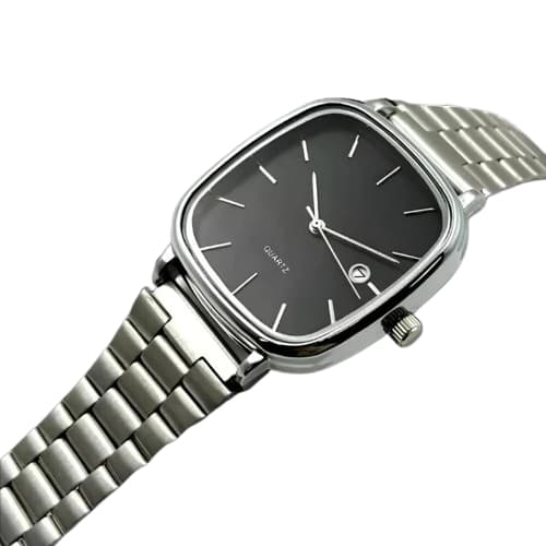 Relógio Feminino Masculino E117 Vintage Retro Aço Quadrado Analógico Moda Tendência Pra Presente