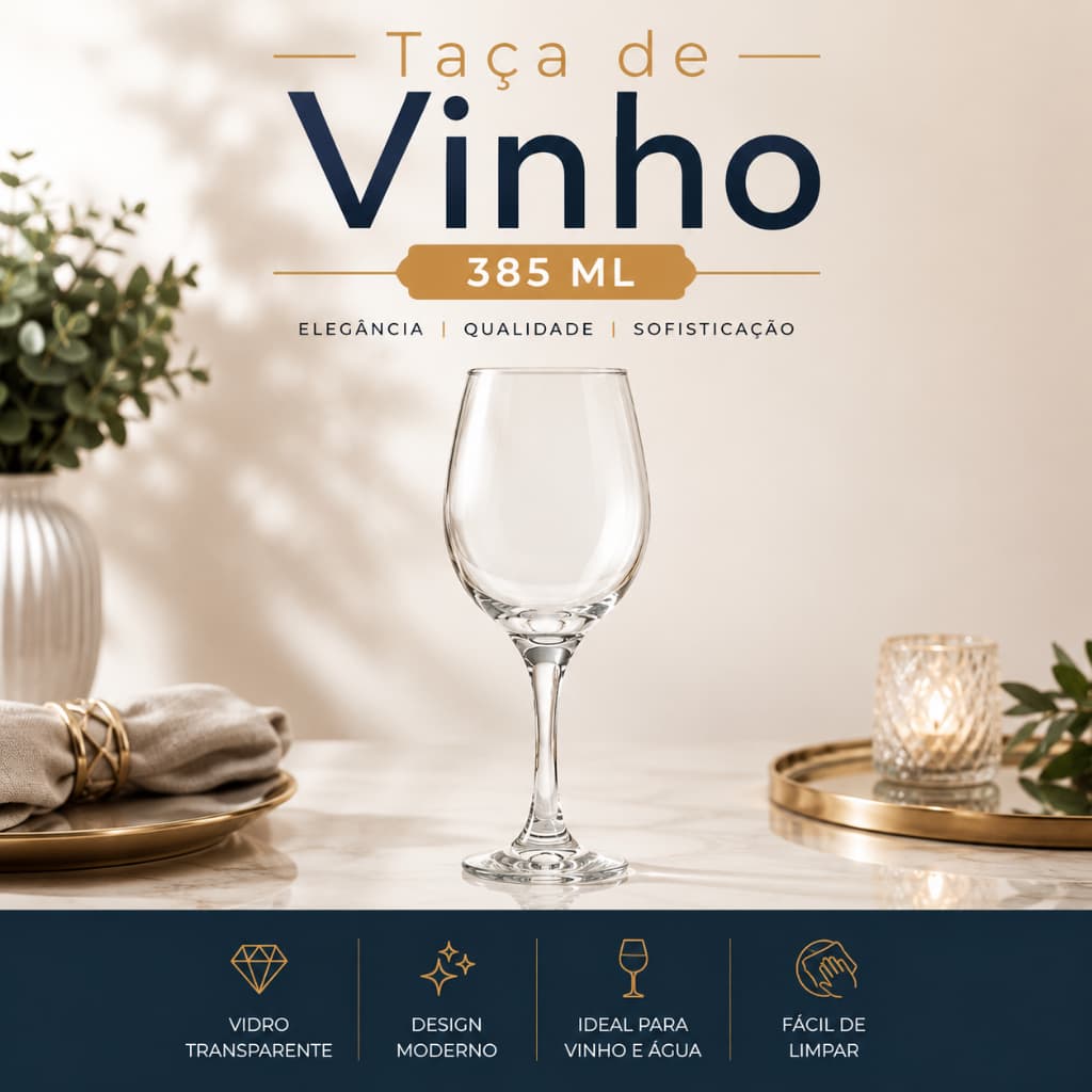 Taça de vinho 385 ML cor Transparente
