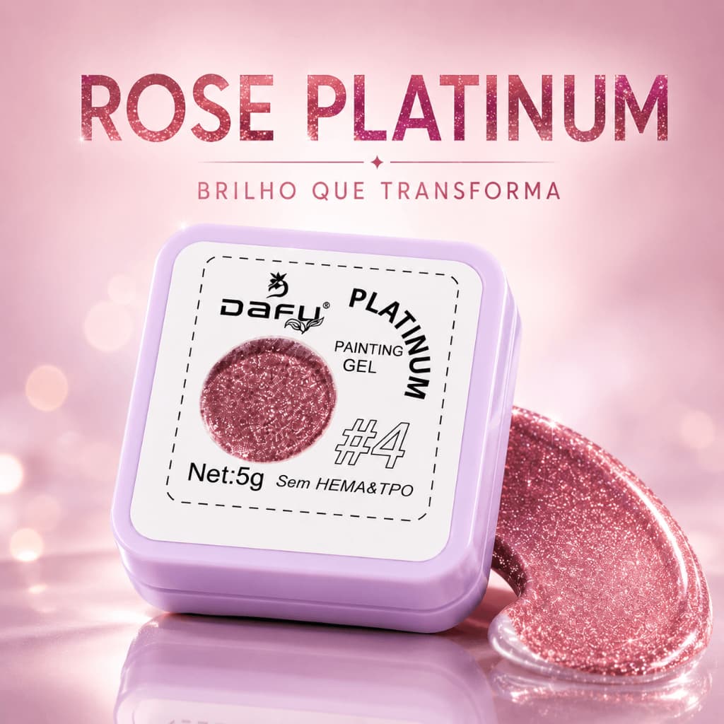 Painting Gel Rose Platinum Dafu Royal 5g Gel Para Nail Art Decoração Unhas UV LED