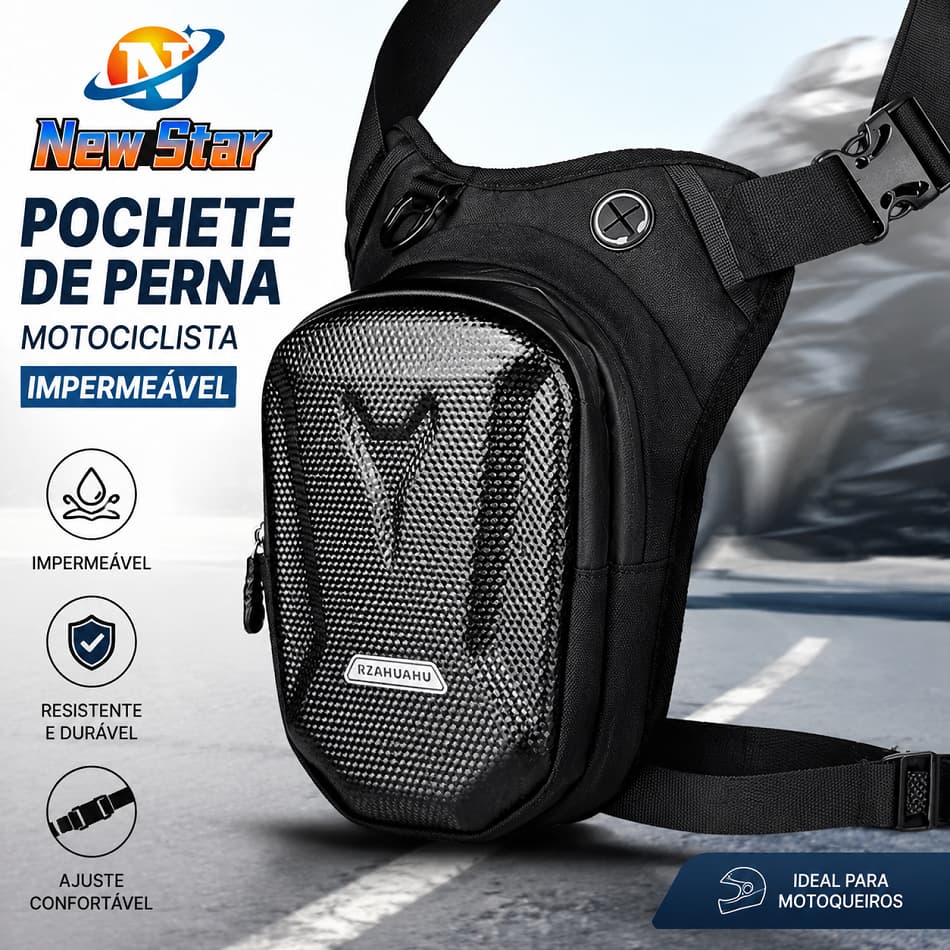New Star Pochete De Perna Motoqueiro Impermeável Motociclista Bag Cintura Viagem Motoboy