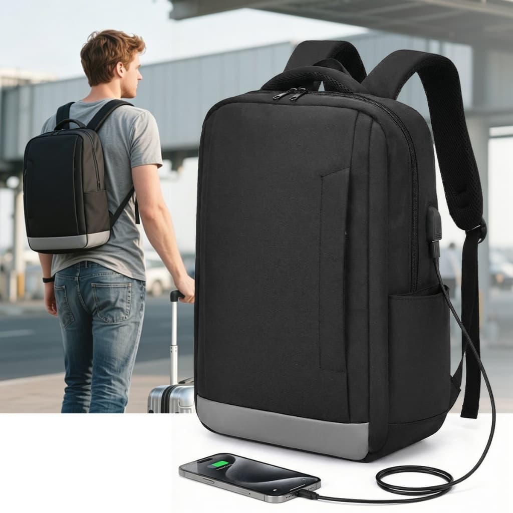 Mochila Ergonômica com Cadeado de Segurança e USB STARMEGA, Resistente para Escola, Trabalho e Viagem