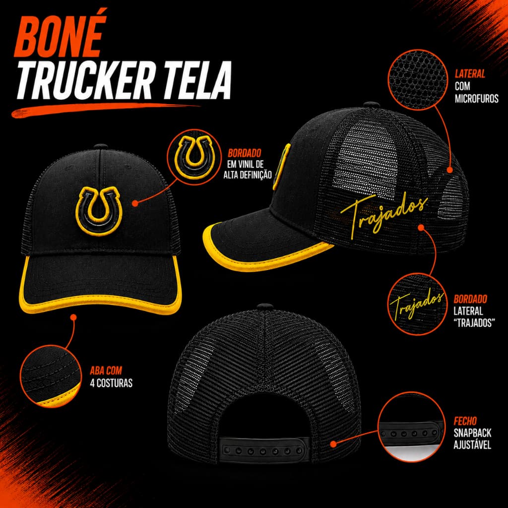 BONÉ COUNTRY TELINHA 6 GOMOS ESTRUTURADO TRAJADOS Aba Curva Ajustável Masculino Feminino Casual Premium Respirável Moda
