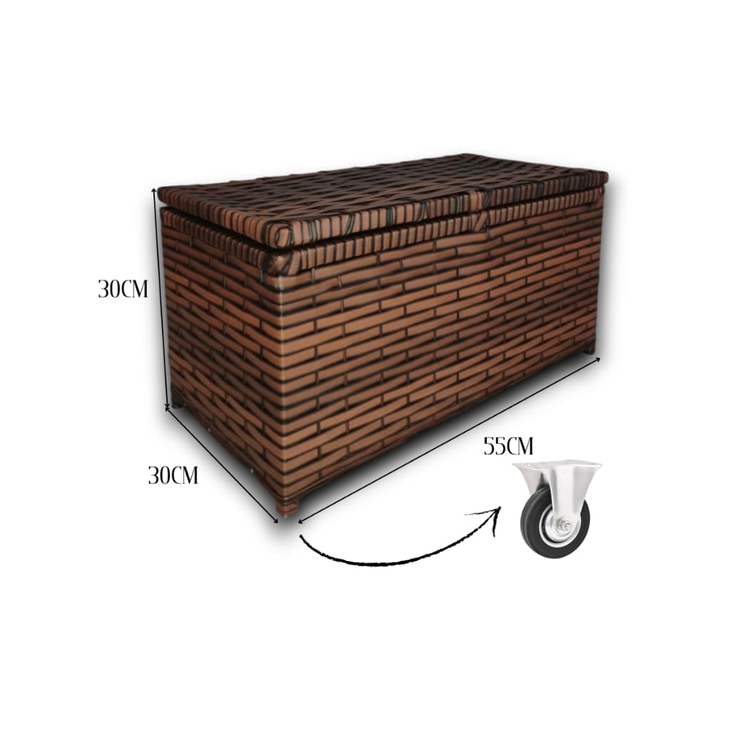 Roupeiro Baú Sintético Horizontal C/Rodinhas Organizador Roupa Suja Brinquedos 30x55x30