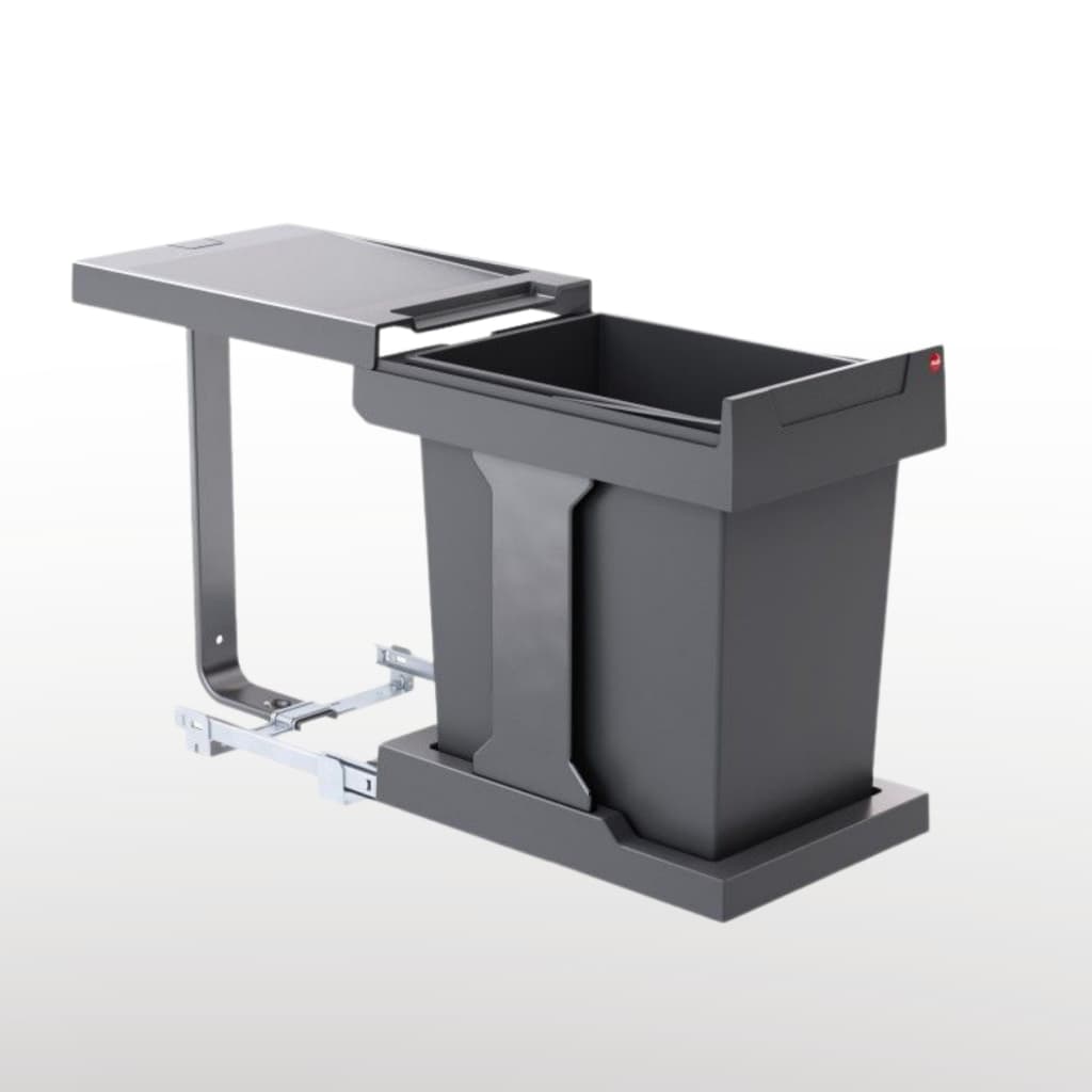 Lixeira Embutir Hailo Solo 20L Manual Para Armário Cozinha Balde Removível Metanova