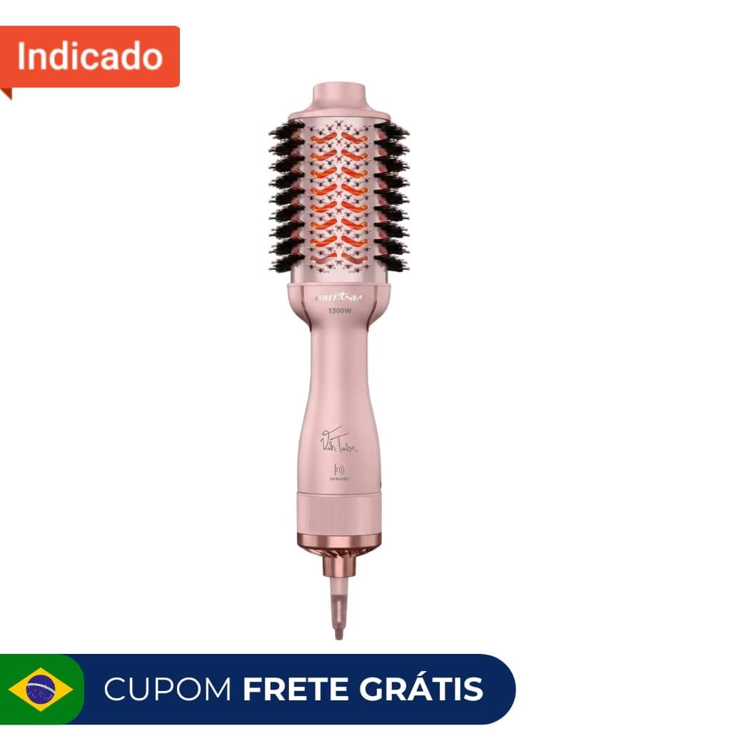 Escova Secadora Britânia Linha Viih Tube Nanocerâmica Bes36 Bivolt Rosa 127/220v