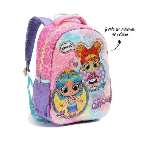 Mochila Infantil Glitt Girls LOL Pelúcia - Seanite