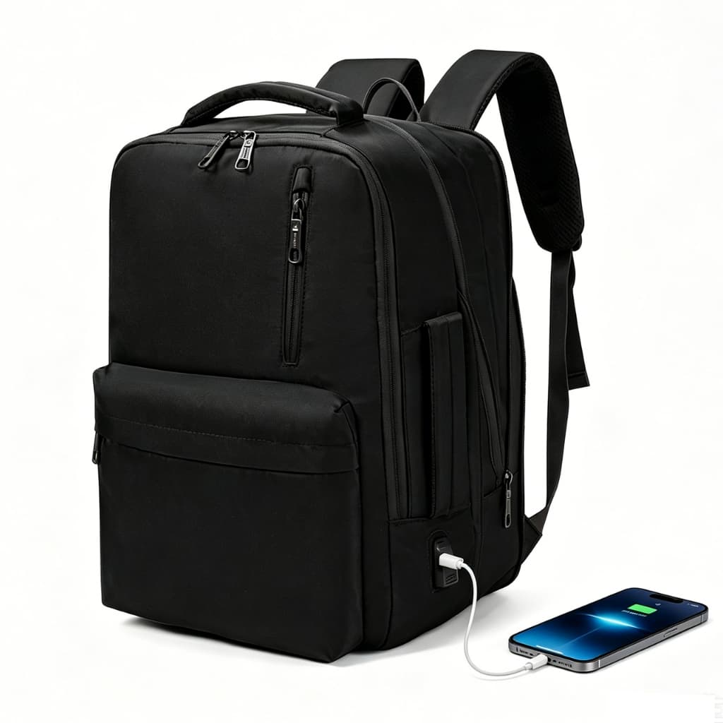 Mochila feminina impermeável, reforçada e com capacidade ampliada, capaz de acomodar um laptop de 15,6 polegadas，25-40L
