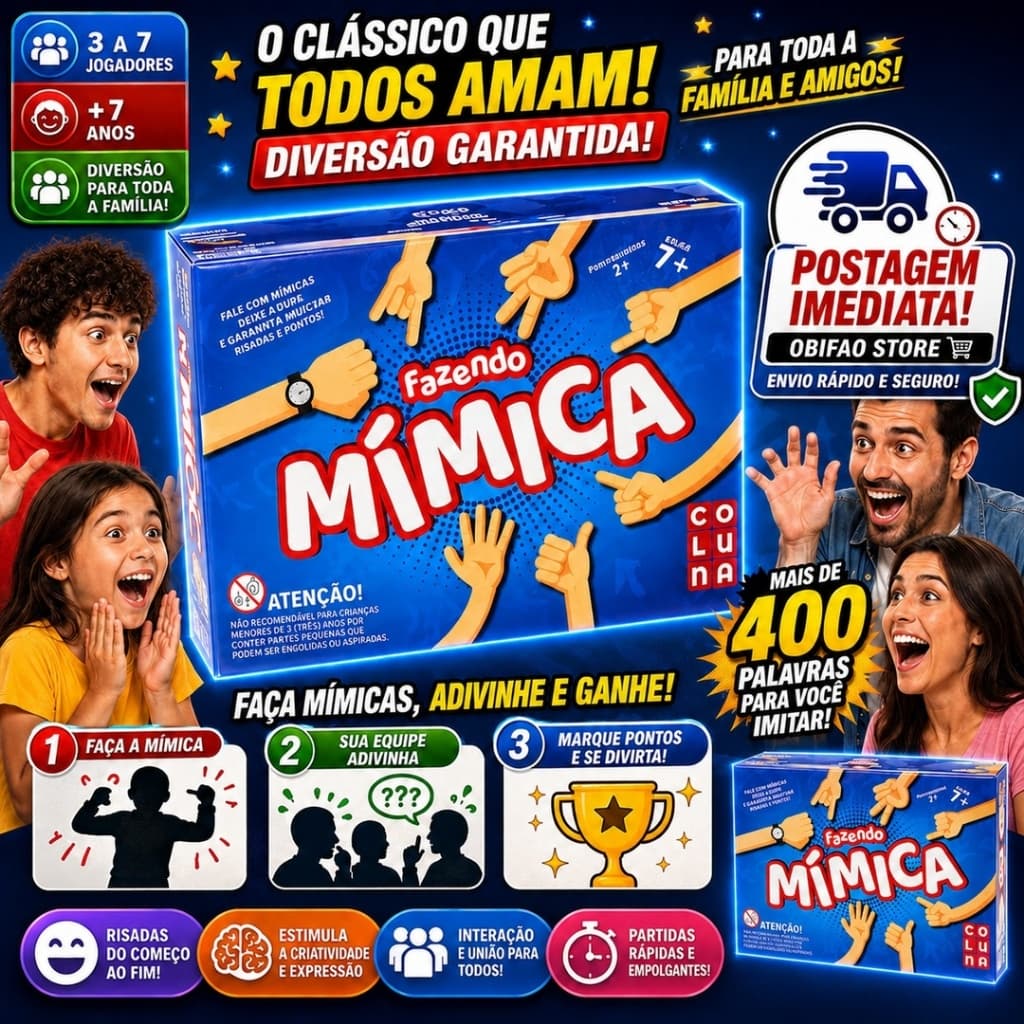 Jogo de Tabuleiro Fazendo Mimica Pais & Filhos Diversão p/ Família