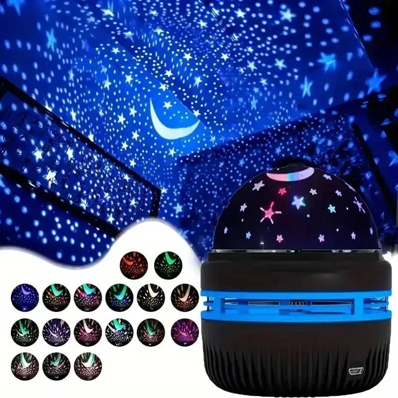 Luminaria Giratoria Estrelada Projetor Ceu Com Estrelas Brilhante Colorido Com Cabo Usb