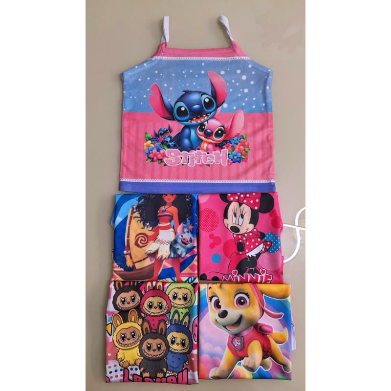 Kit 5 Blusinhas Infantil Menina Bebê Personagens Alça Verão Até 2 Anos
