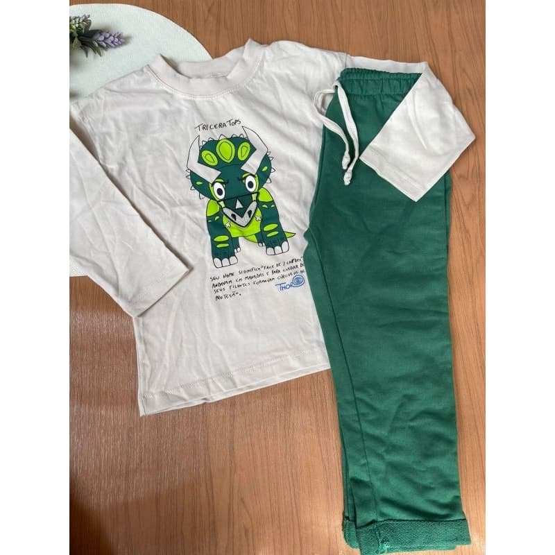 Conjunto infantil Menino Manga Longa e Calça Jaca-lelé Tamanho 1 2 3 e 4