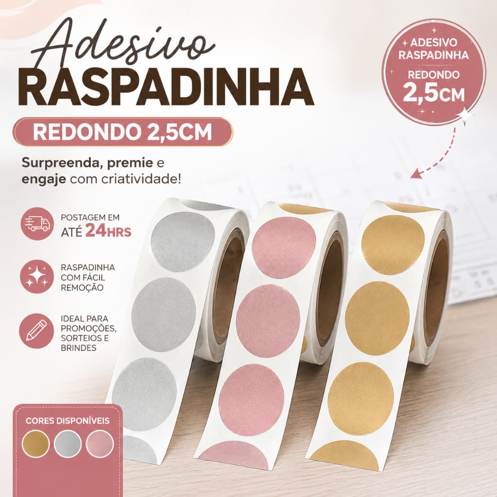Adesivos Etiqueta Raspadinha 25 a 100 Unidades | Convite Brindes Cliente Casamento Revelação