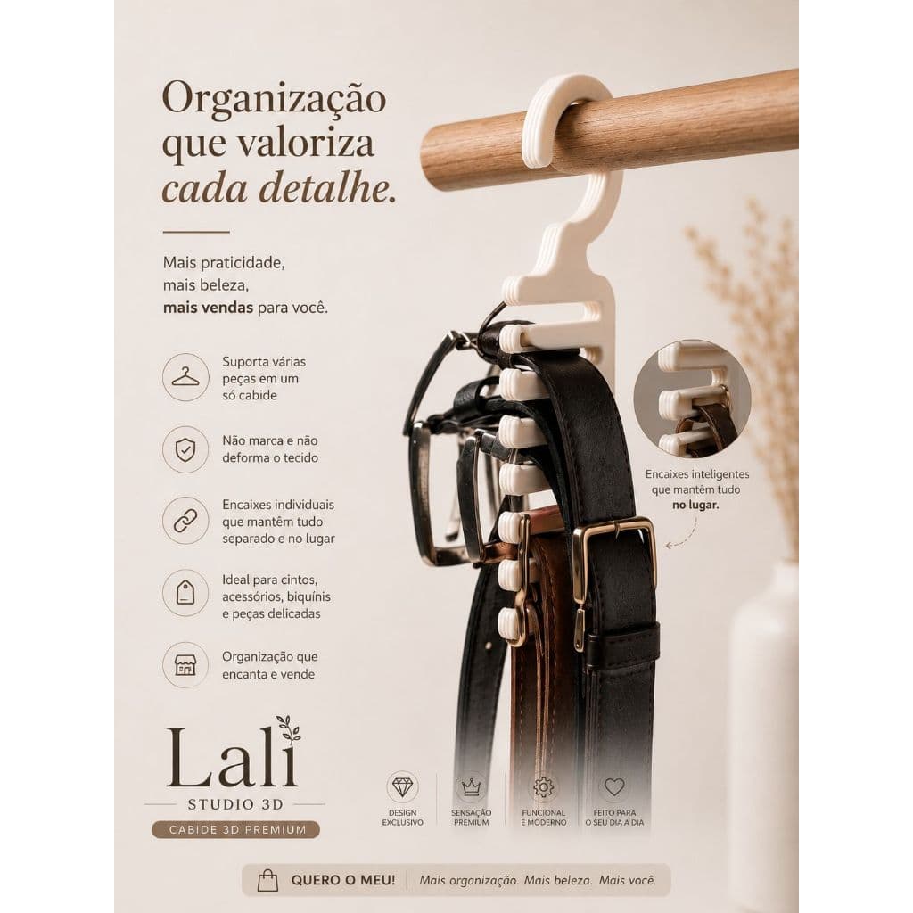 Suporte Cabide Gravata Cinto Organizador Lazer Acessório