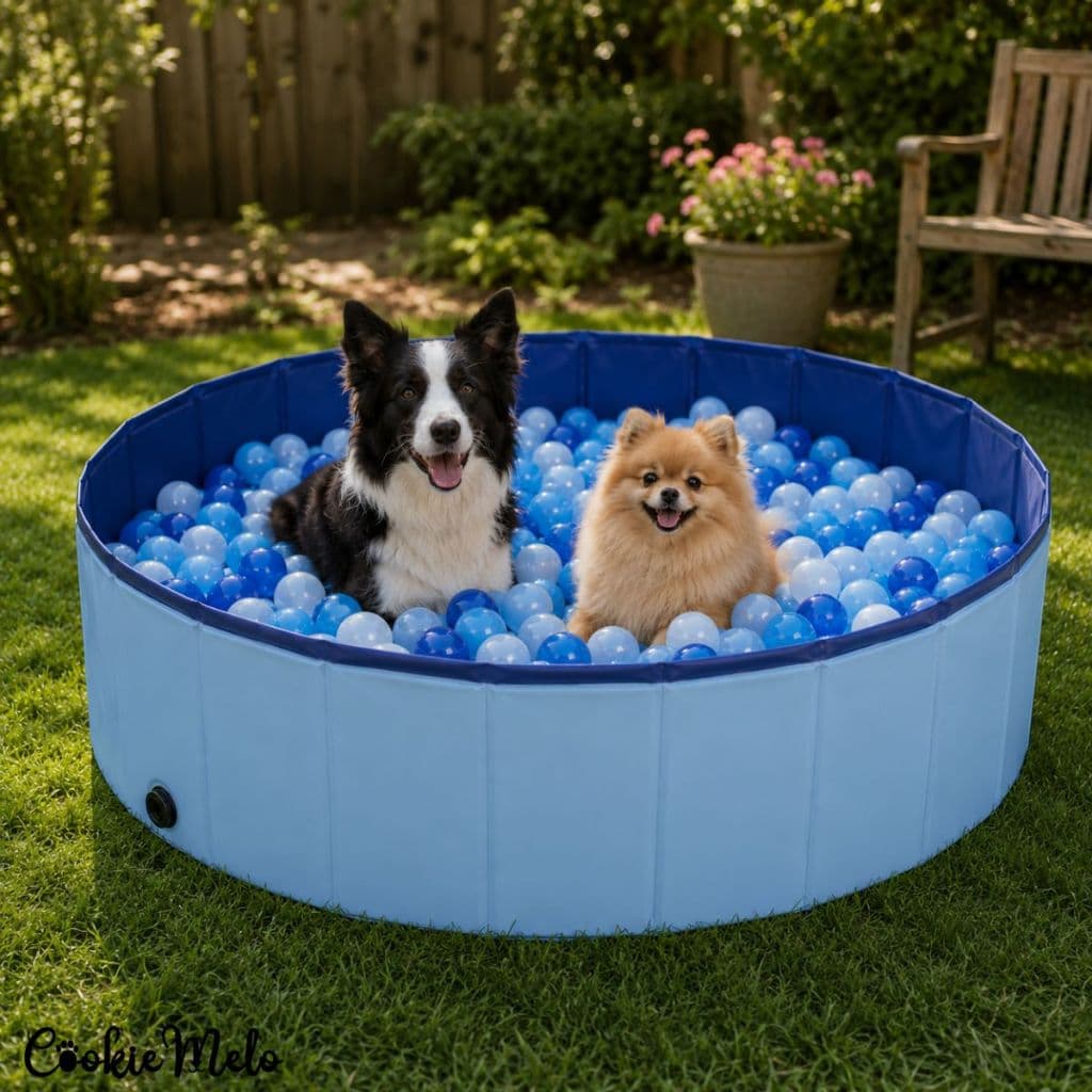Piscina de Bolinhas Dobrável Portátil Pet para Cachorros Creche Antiestresse Diversão Garantida